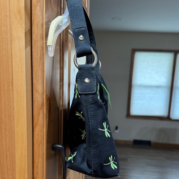 Talbots Dragonfly Shoulder Bag Y2K Mini Purse Black Green Cute - Picture 3 of 8